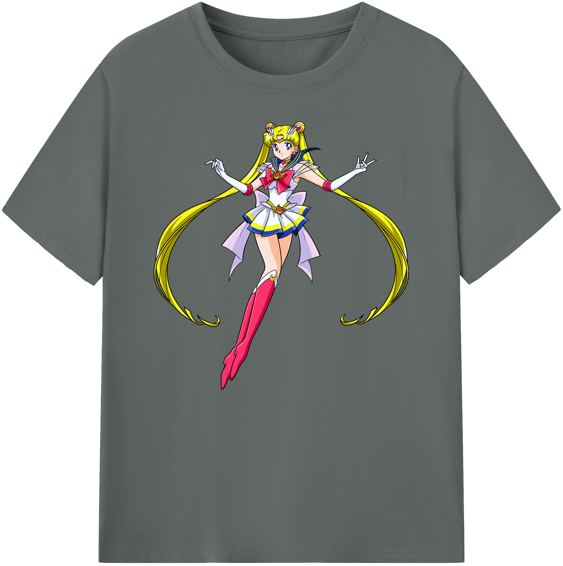 （画像用） 美少女戦士セーラームーン 月野 うさぎ つきの うさぎ Sailor Moon Tsukino Usagi 綿100％ メンズ半袖Tシャツ｜肌触りやわらか＆通気性
